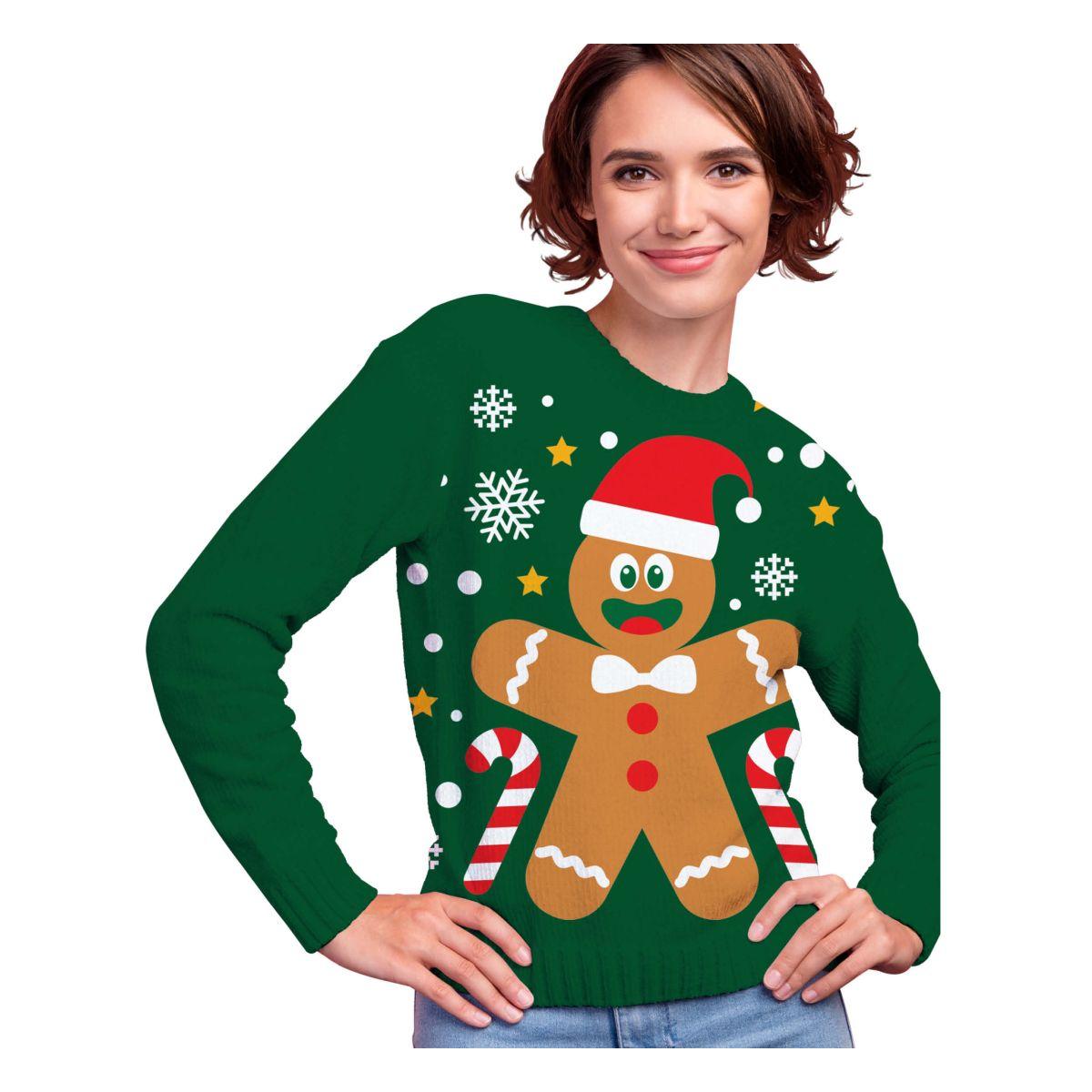 Maglione Natale Verde con Biscotto |Donna_077