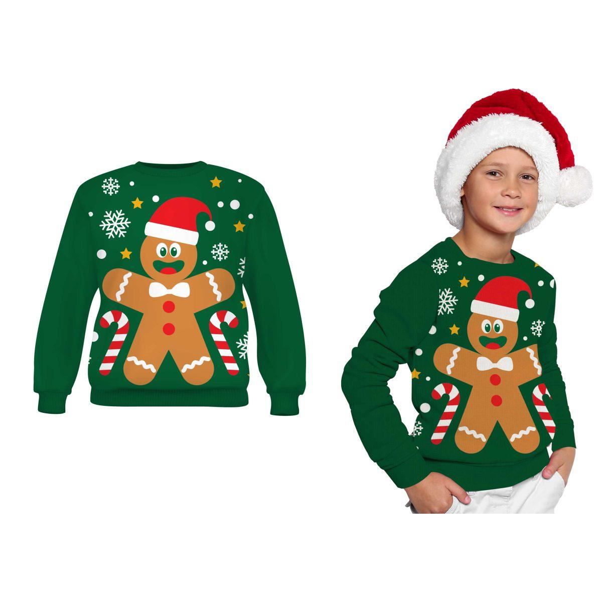 Maglione Natale Verde con Biscotto |Bambino_121