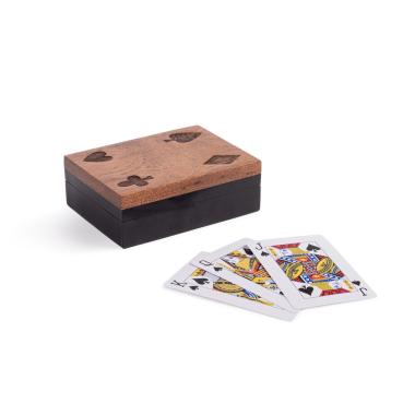 Decorazione Scatola Gioco Legno con Carte cm.12x8,5 |Bizzotto_204