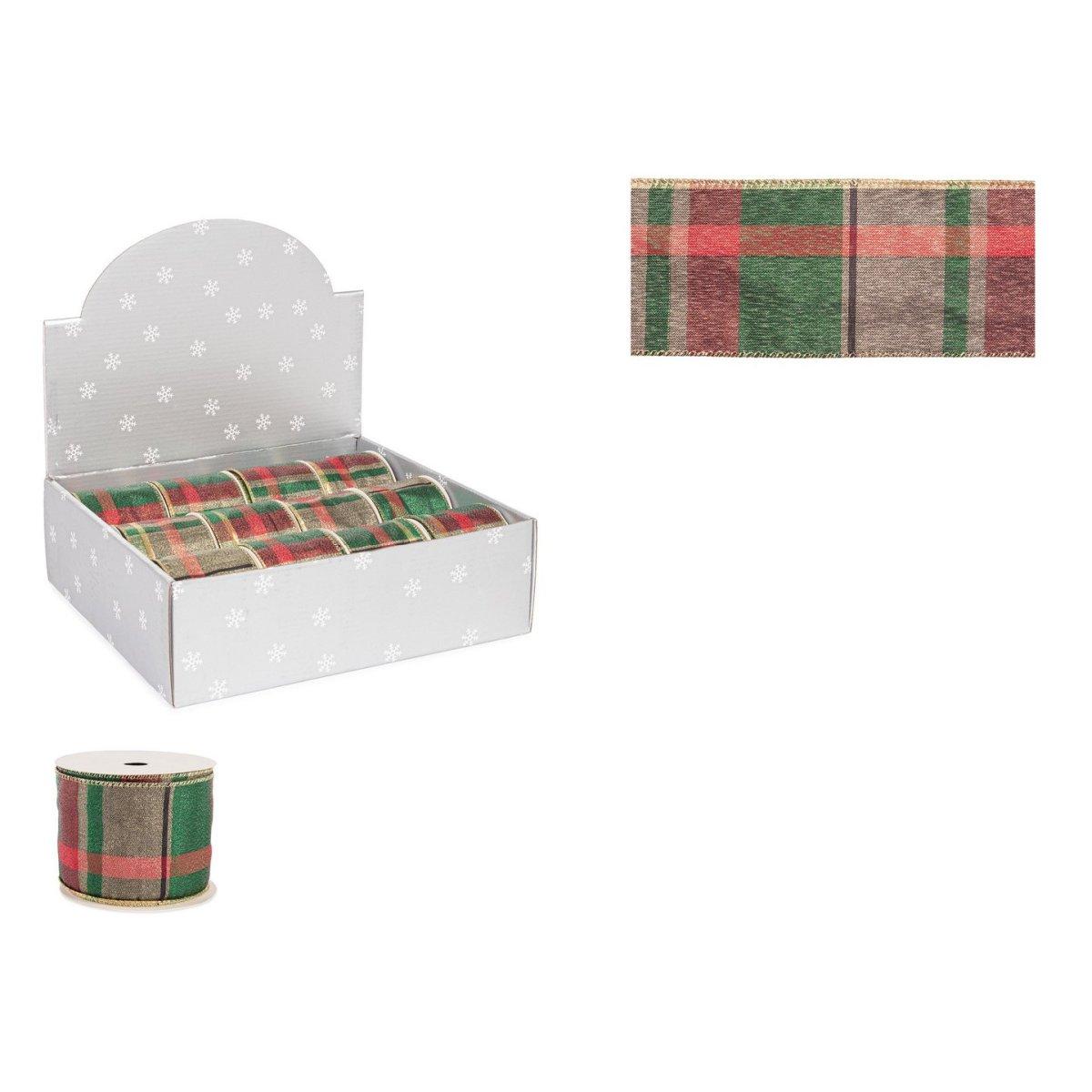 Nastro Regalo Tartan Rosso Verde cm.6,3x500 |Bizzotto_663