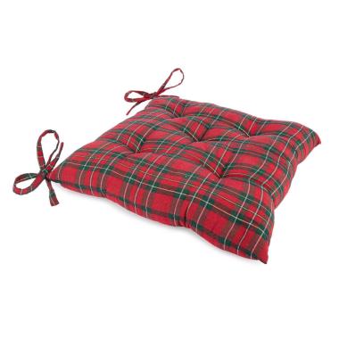 Cuscino Sedia in Tessuto Natale Tartan cm.40x40 |Bizzotto_964
