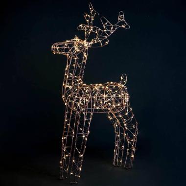 Luci Natale Esterno LED 600 Renna Bianco Caldo cm.60 |Bizzotto_457