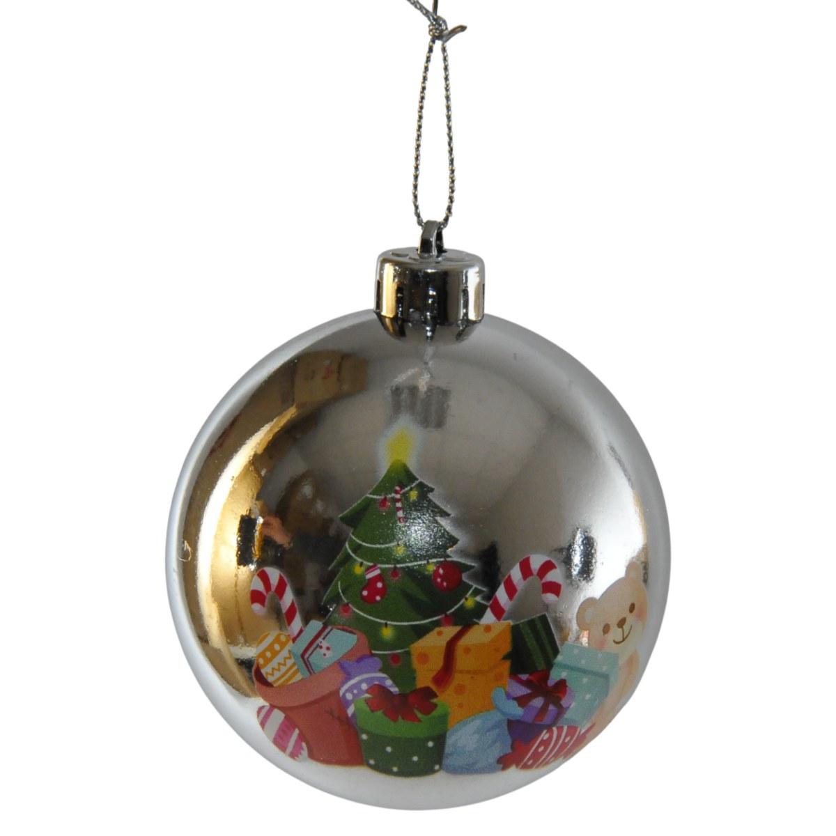 Pallina Natale cm.Ã˜10 Marlen PVC oro con Disegni |Bizzotto_305