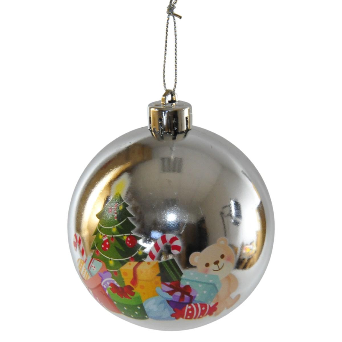 Pallina Natale cm.Ã˜10 Marlen PVC oro con Disegni |Bizzotto_305