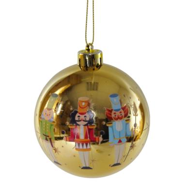 Pallina Natale cm.Ã˜10 Marlen PVC Oro con Soldatino |Bizzotto_213