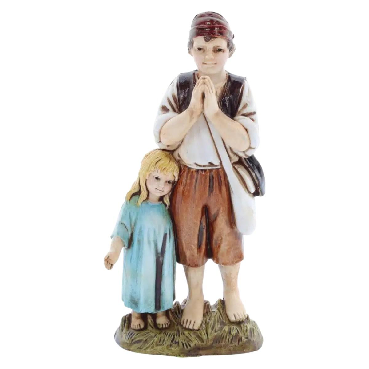 Statua cm.12 Coppia di Bambini |Moranduzzo