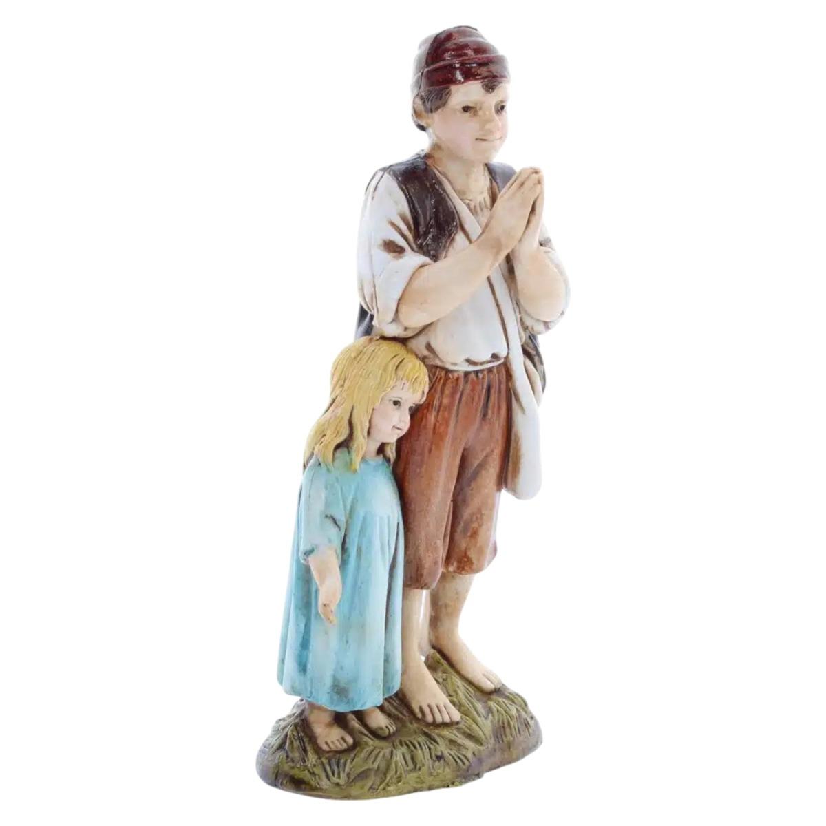 Statua cm.12 Coppia di Bambini |Moranduzzo