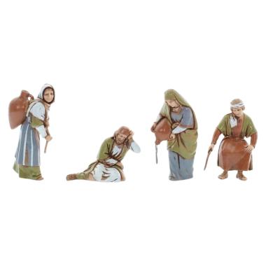 Statua cm.10 Gruppo Donne al Pozzo con Cammelliri Set pz.4 |Moranduzzo