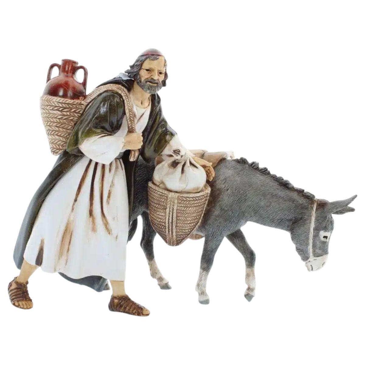 Statua cm.13 Viandante con Asino |Moranduzzo