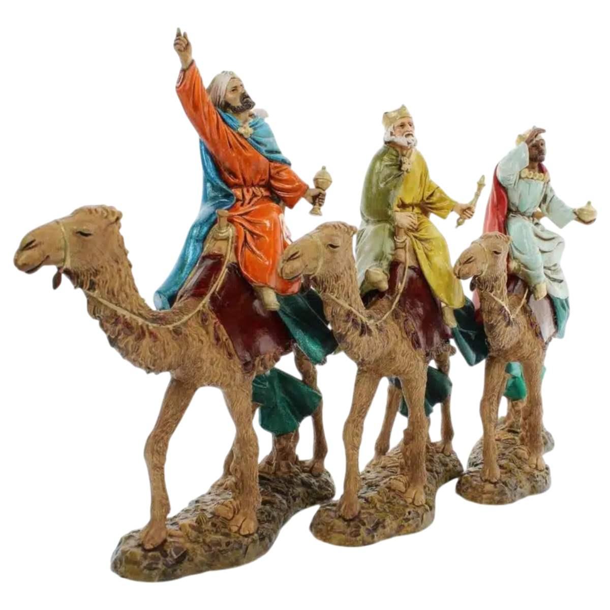 Statue cm.12 Re Magi con Cammelli Set pz.3 |Moranduzzo