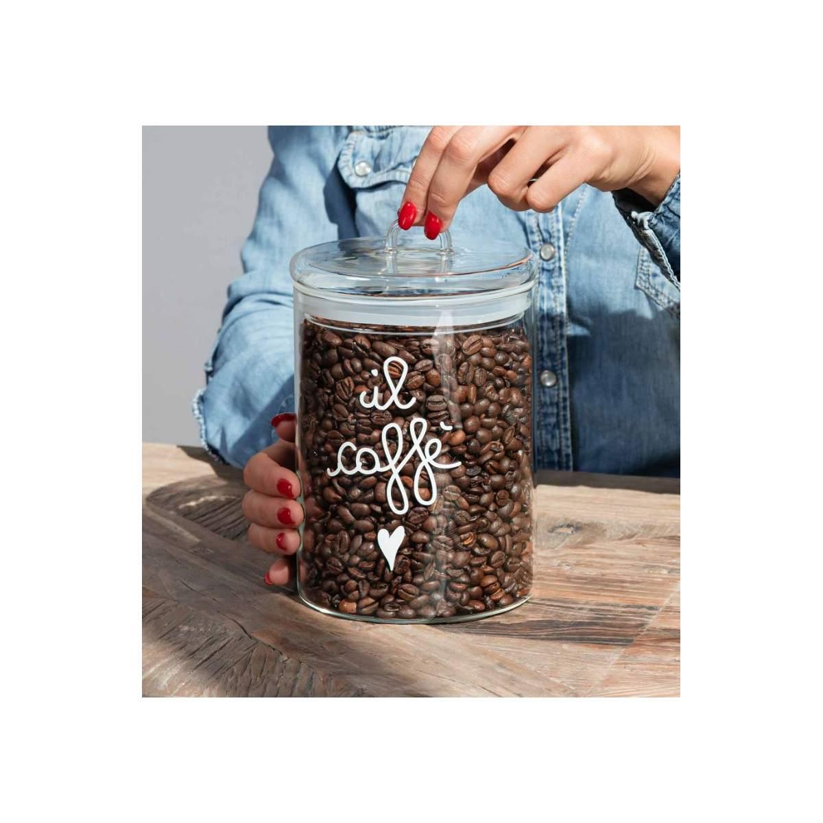 Barattolo Vetro Simple Day Il CaffÃ¨ cm.Ã˜12x20 |Simple_10012220