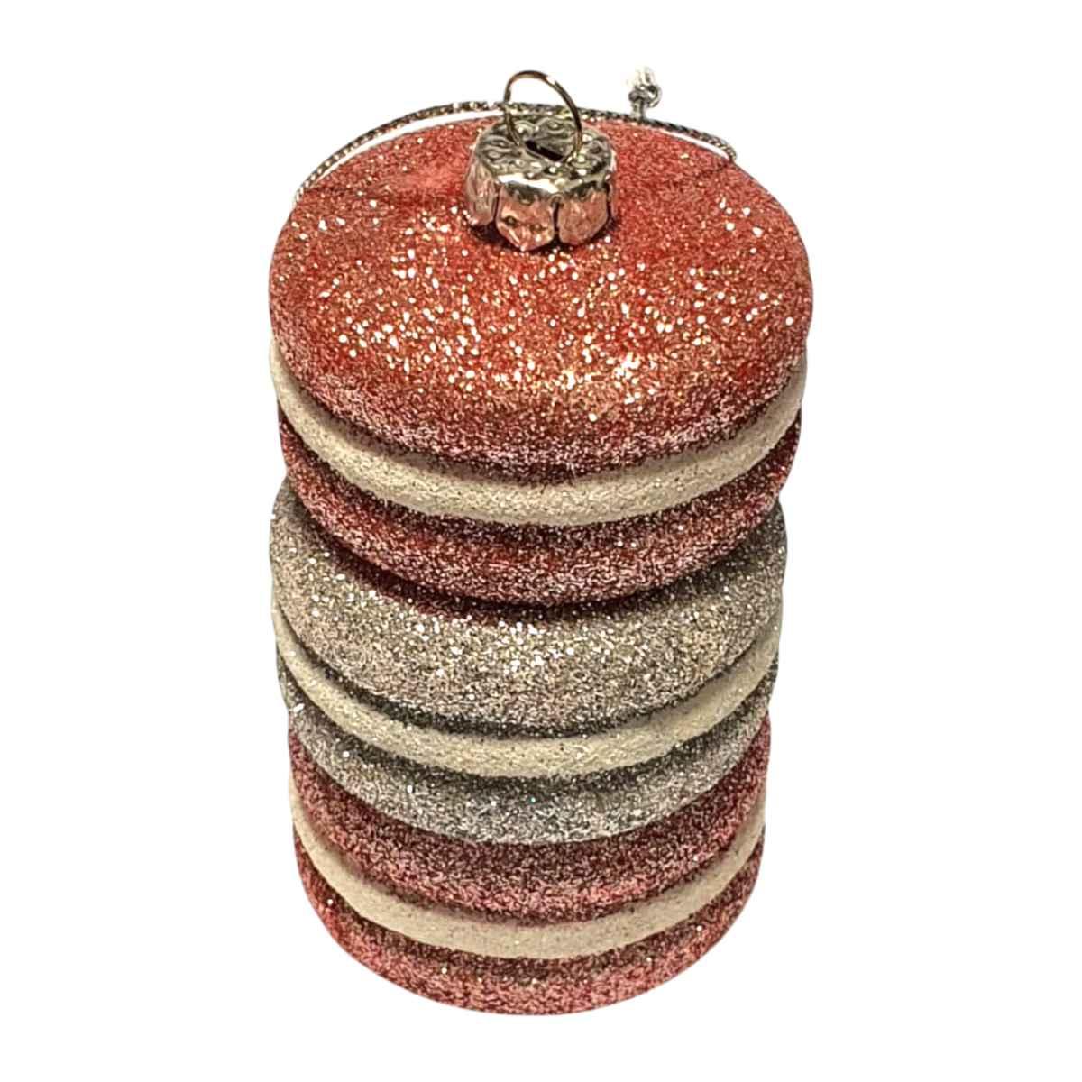 Pallina Natale cm.10 PVC Macaron Circus Rosa/Argento |Fade_361C