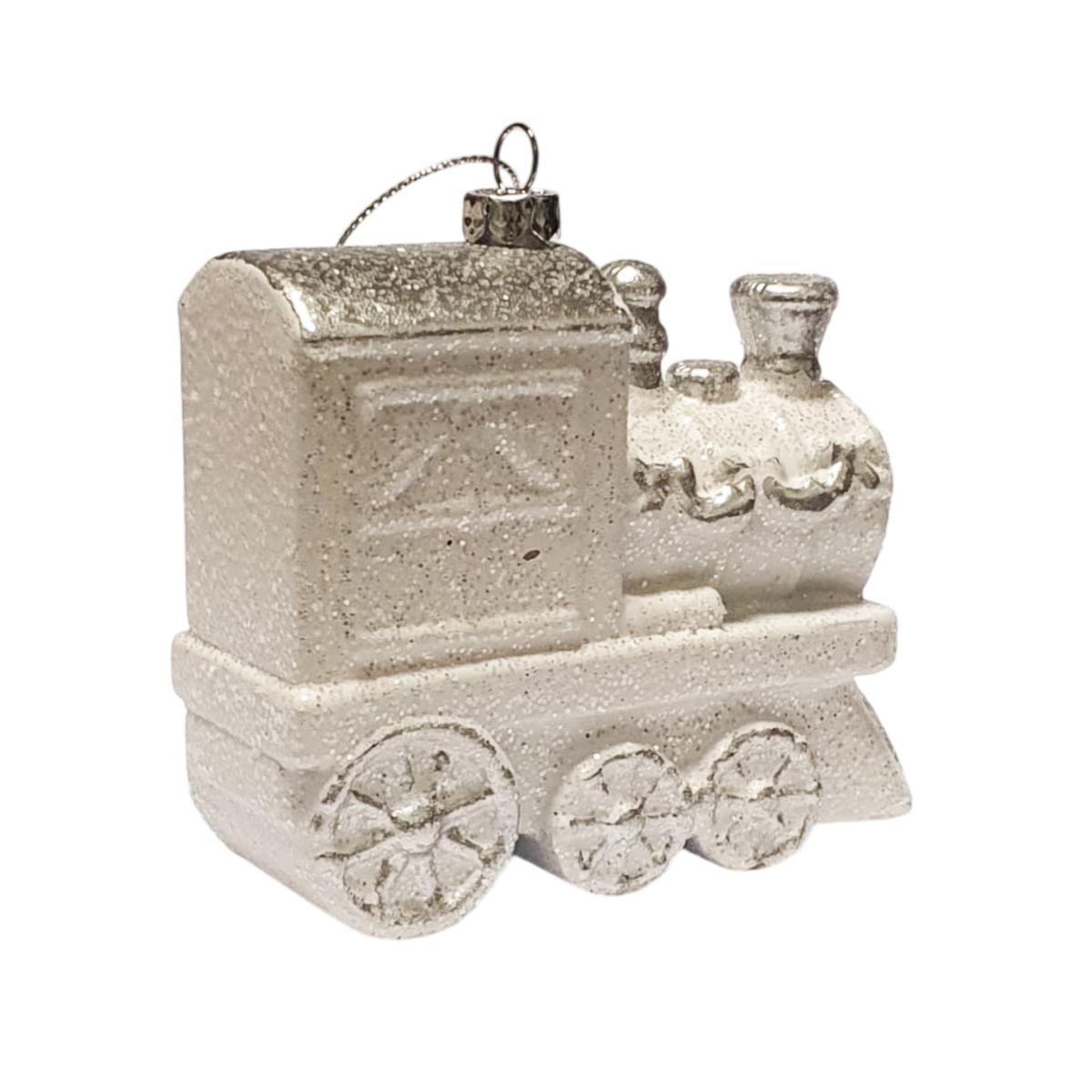 Pallina Natale cm.10 PVC Trenino Circus Rosa/Argento |Fade_361D