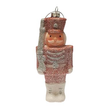 Pallina Natale cm.10 PVC Soldatino Circus Rosa/Argento |Fade_361F