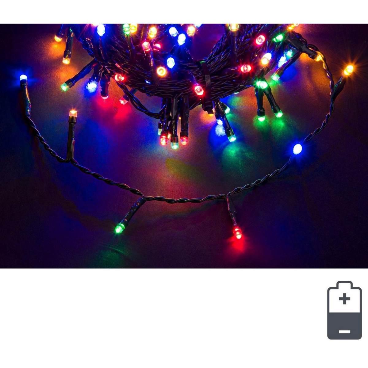 Luci Natale Esterno Batteria LED 48 Multicolor mt.5 |Bizzotto_591