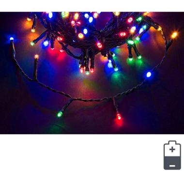 Luci Natale Esterno Batteria LED 48 Multicolor mt.5 |Bizzotto_591