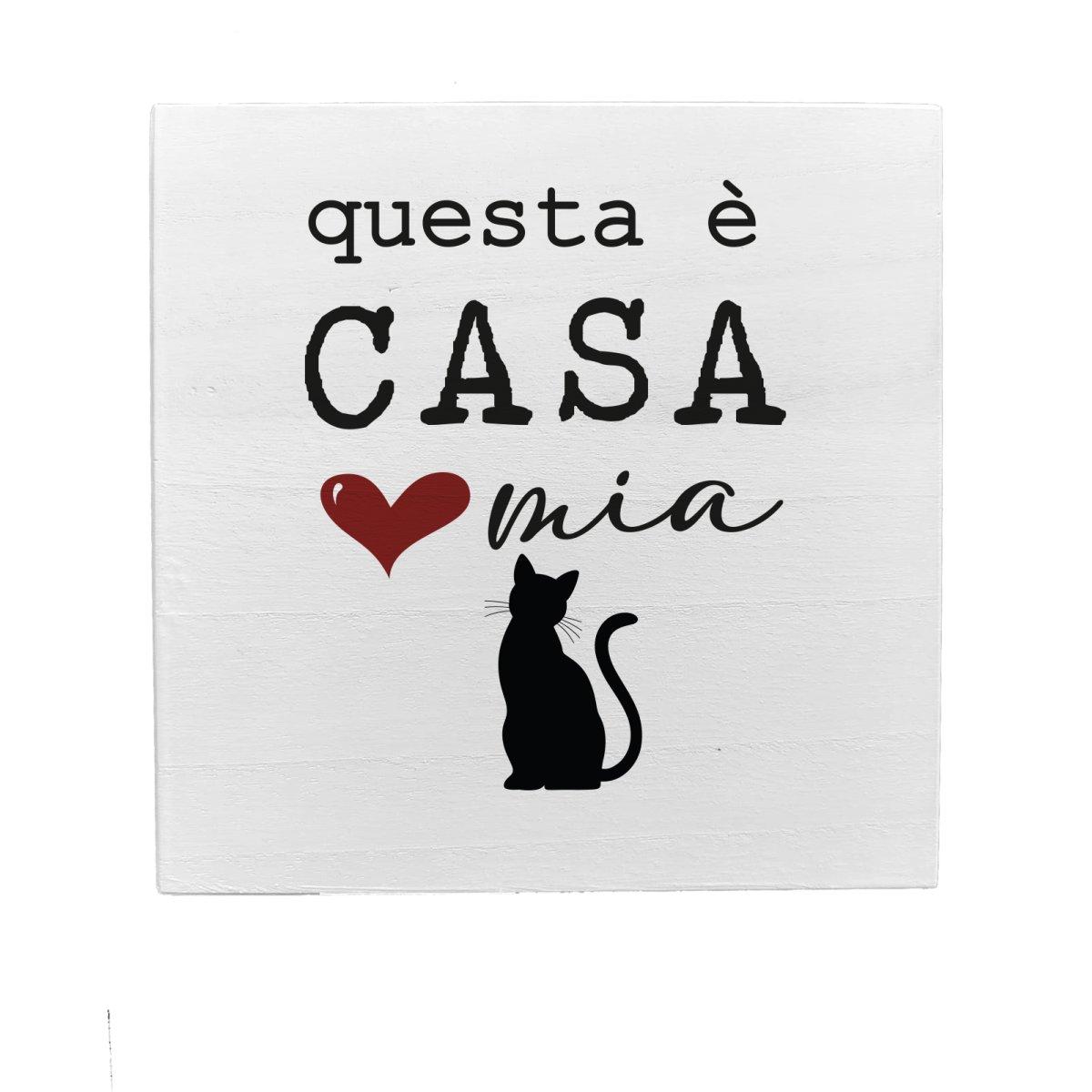 Targa Legno Dedica Gatto cm.19,5 |D364