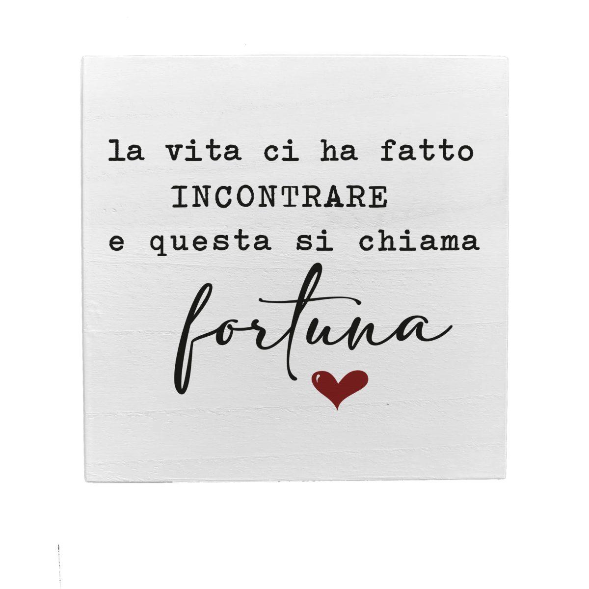 Targa Legno Dedica Fortuna cm.19,5