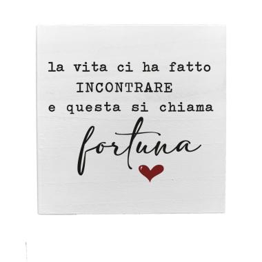 Targa Legno Dedica Fortuna cm.19,5