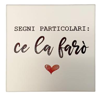 Targa Legno Dedica Segni Particolari cm.19,5 |D330