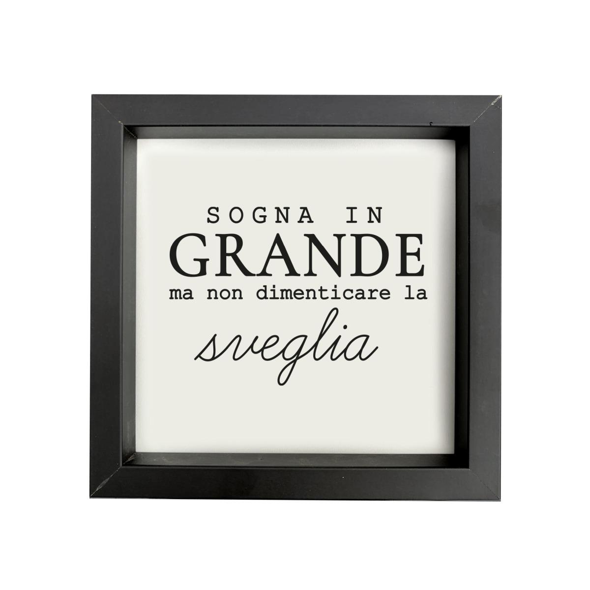 Targa Legno Dedica con Cornice Sogni cm.23