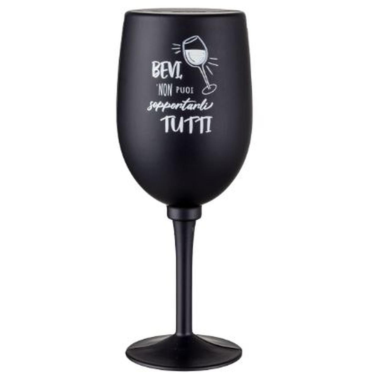 Set Accessori Vino Calice Nero con Scritta cm. |Montemaggi_689