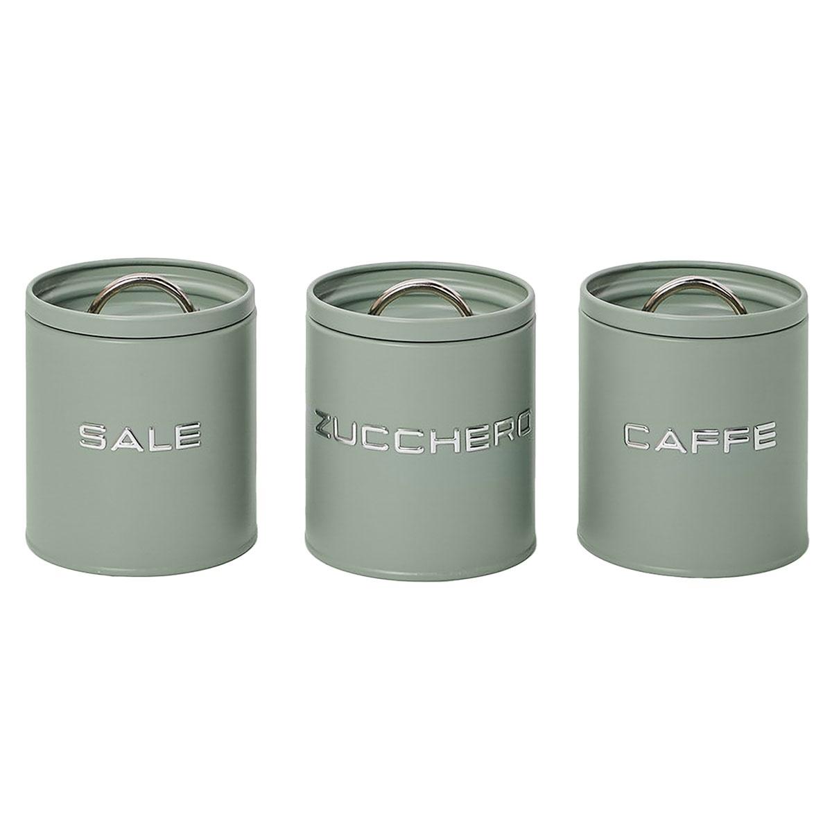 Barattoli Set 3 pz. Metallo Verde |Montemaggi_210