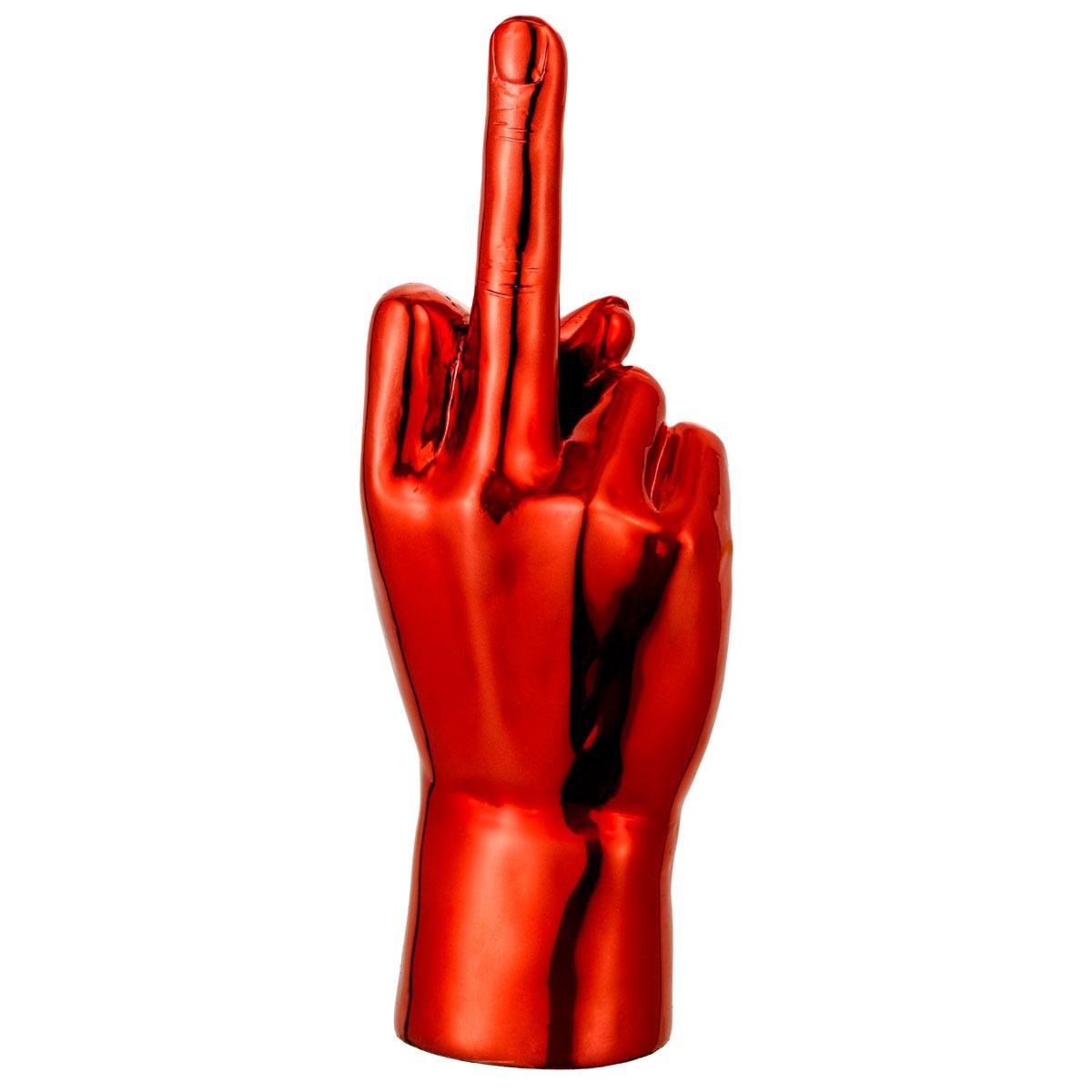 Mano Ceramica Rossa Dito Medio cm. |Montemaggi_157