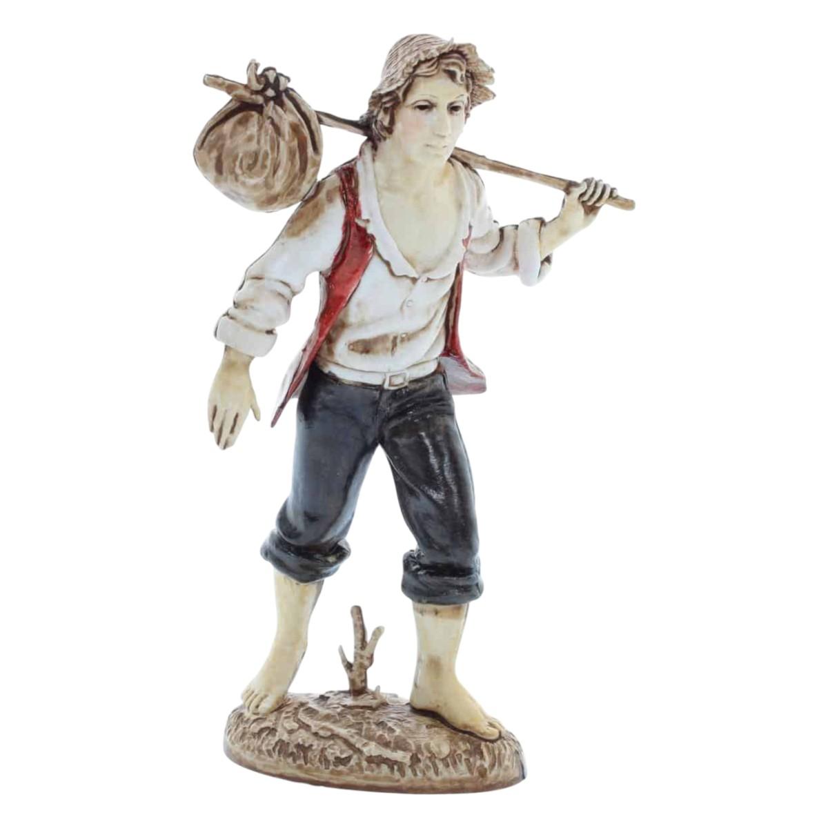 Statua cm.12 Viandante con Bastone e Fagotto |Moranduzzo