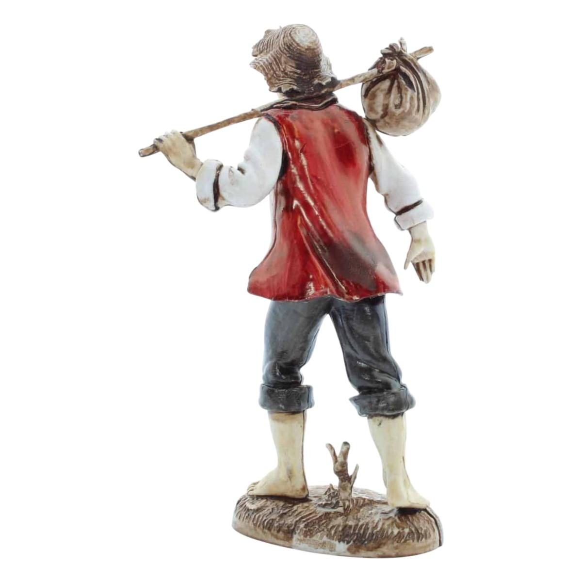 Statua cm.12 Viandante con Bastone e Fagotto |Moranduzzo