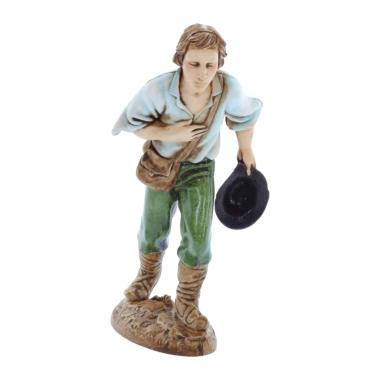 Statua cm.12 Pastore con Cappello in Mano |Moranduzzo