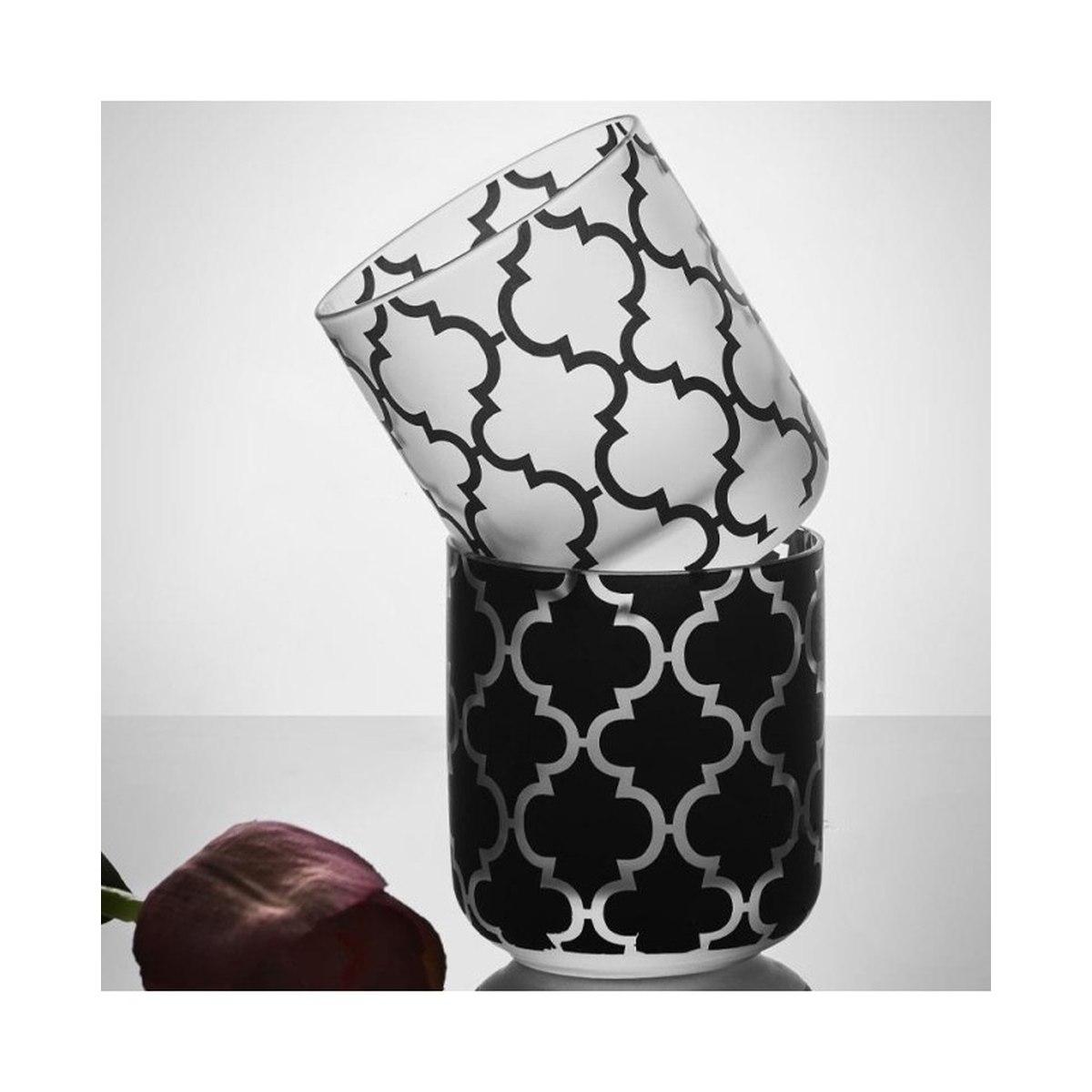 Bicchieri Vetro Set pz.6 Acqua Aladin Black White kml.300 |Fade_072