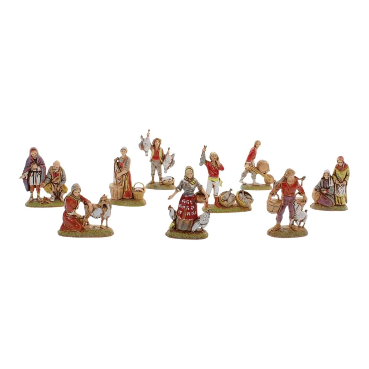 Statua cm.6 Pastori Sogetti Assortiti Set pz.9 |Moranduzzo