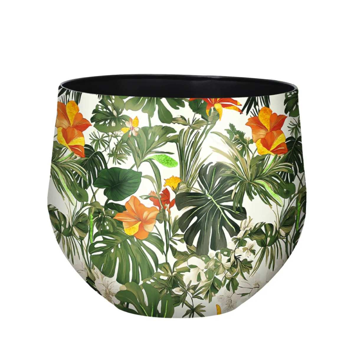 Portavaso Metallo Floreale Smaltato cm.Ã˜26xH24 |Lamart