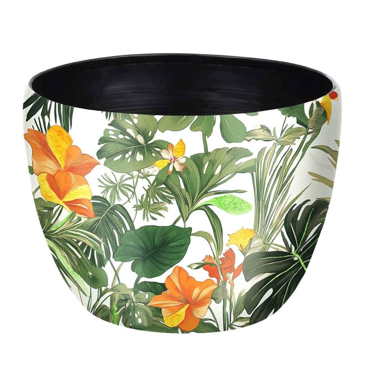 Portavaso Metallo Floreale Smaltato cm.Ã˜21x17 |Lamart