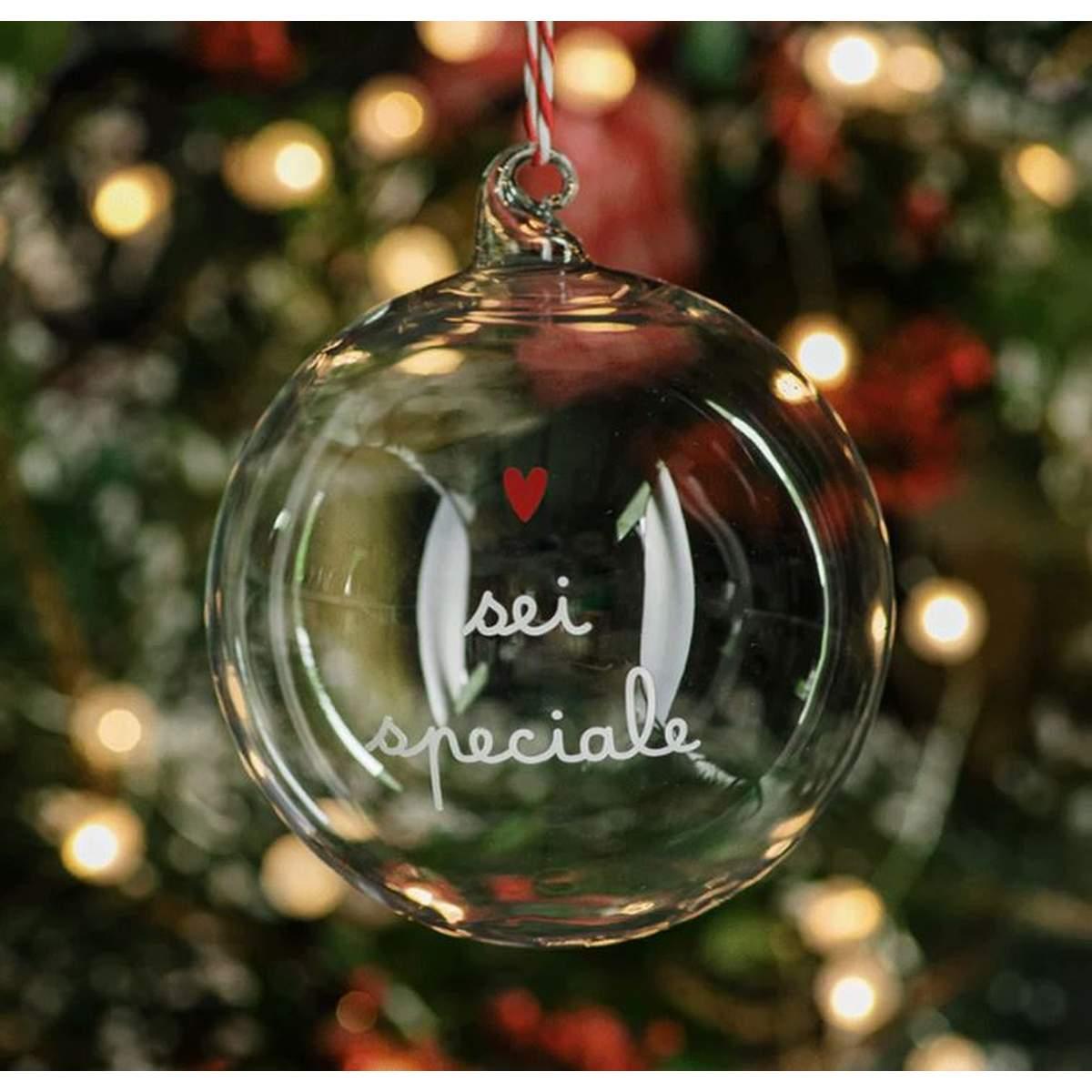 Pallina Natale Vetro cm.Ã˜12 con Scritta Sei Speciale |_287