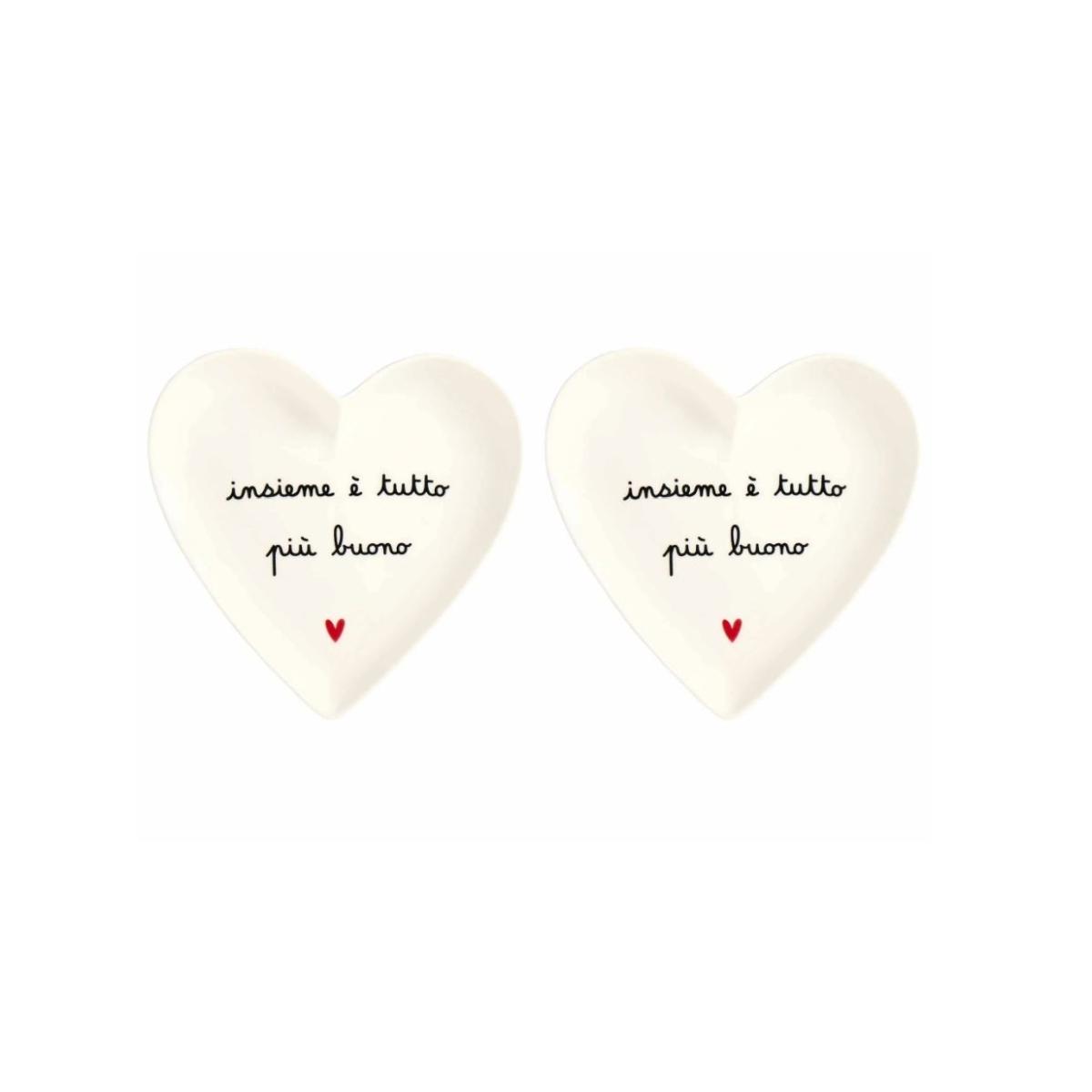 Piatto Tavola Ceramica Cuore cm.18 Simply Day Insieme Set pz.2 |_186