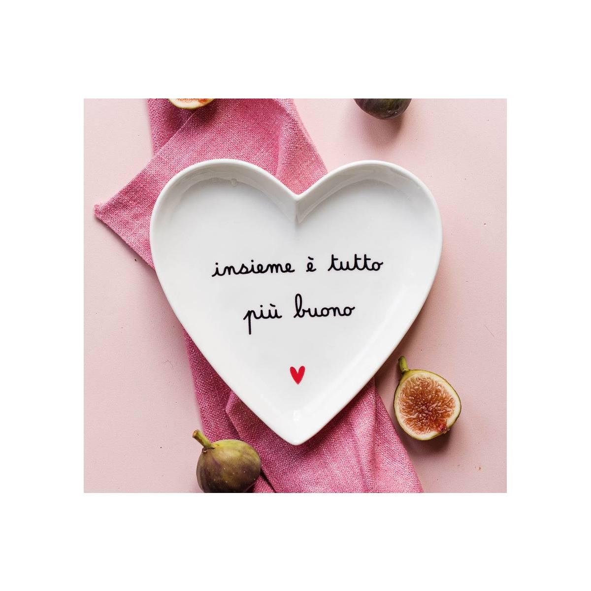 Piatto Tavola Ceramica Cuore cm.18 Simply Day Insieme Set pz.2 |_186