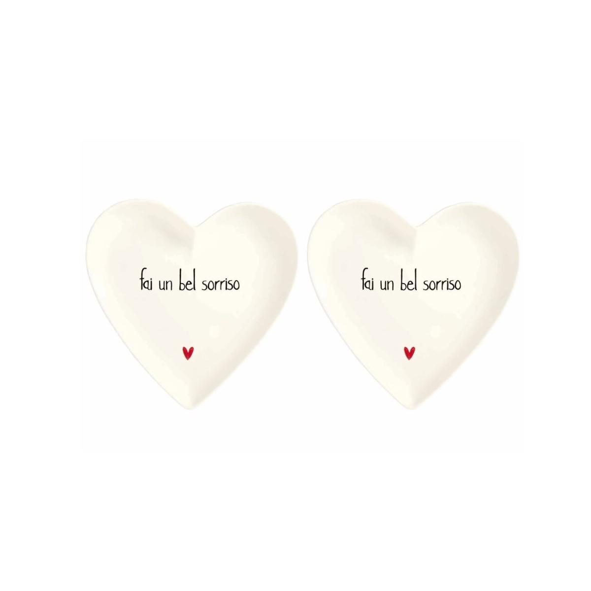 Piatto Tavola Ceramica Cuore cm.18 Simply Day Ogni Giorno Ã¨ Speciale Set pz.2 |_223