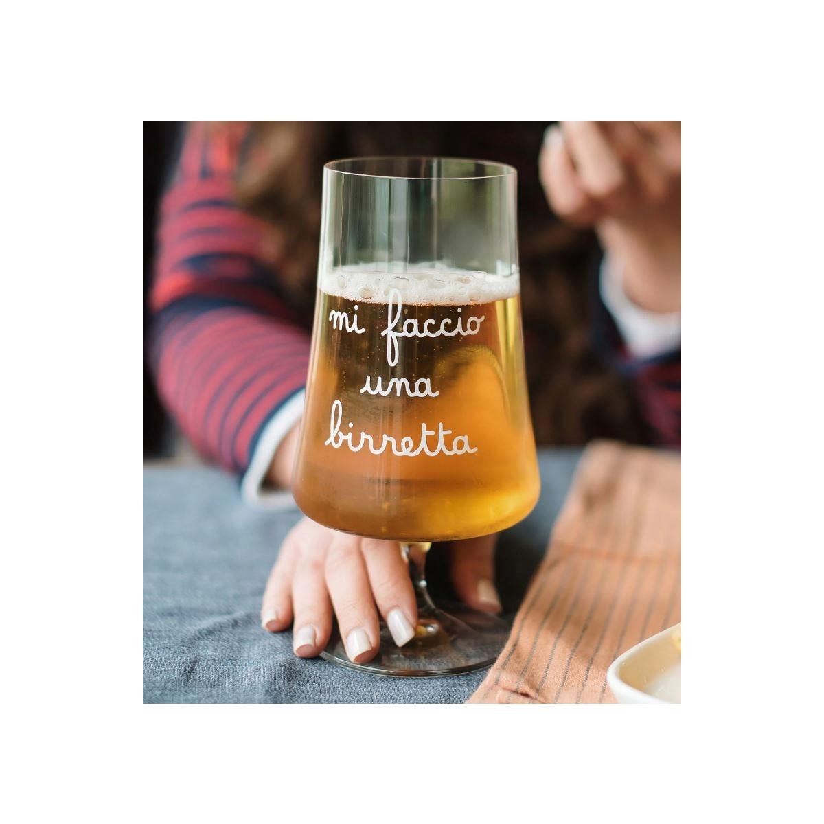 Bicchiere Vetro p2 Birra Simple Day Mi Faccio Una Biretta ml.550 |Simple_949