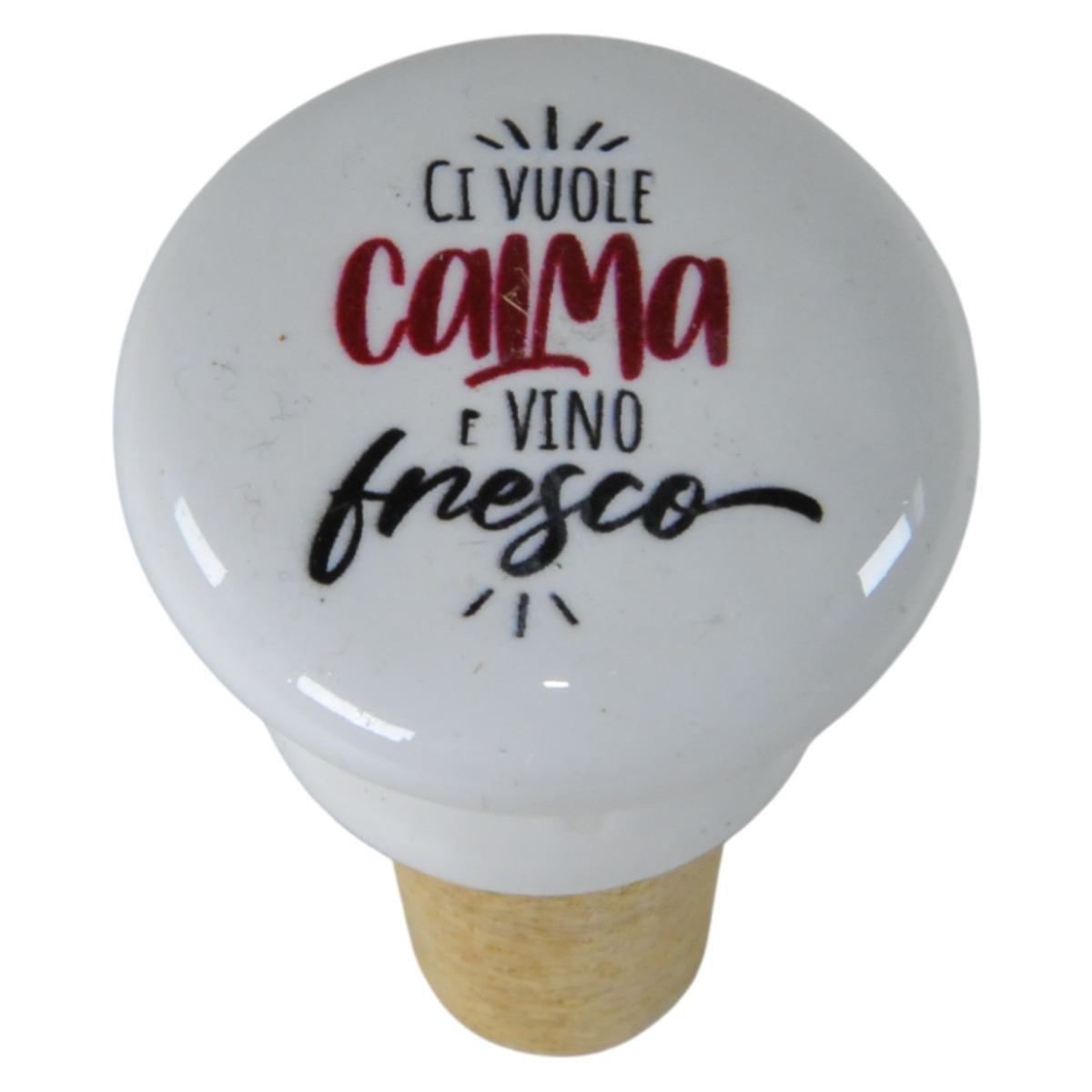 Tappo Ceramica Sughero con Scritta 6 Modelli