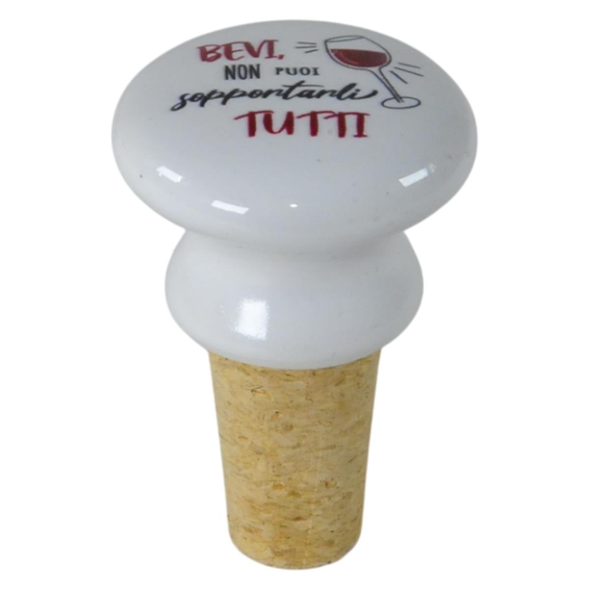 Tappo Ceramica Sughero con Scritta 6 Modelli