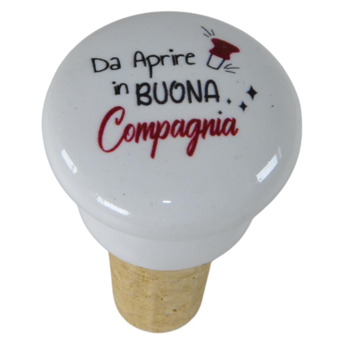 Tappo Ceramica Sughero con Scritta 6 Modelli