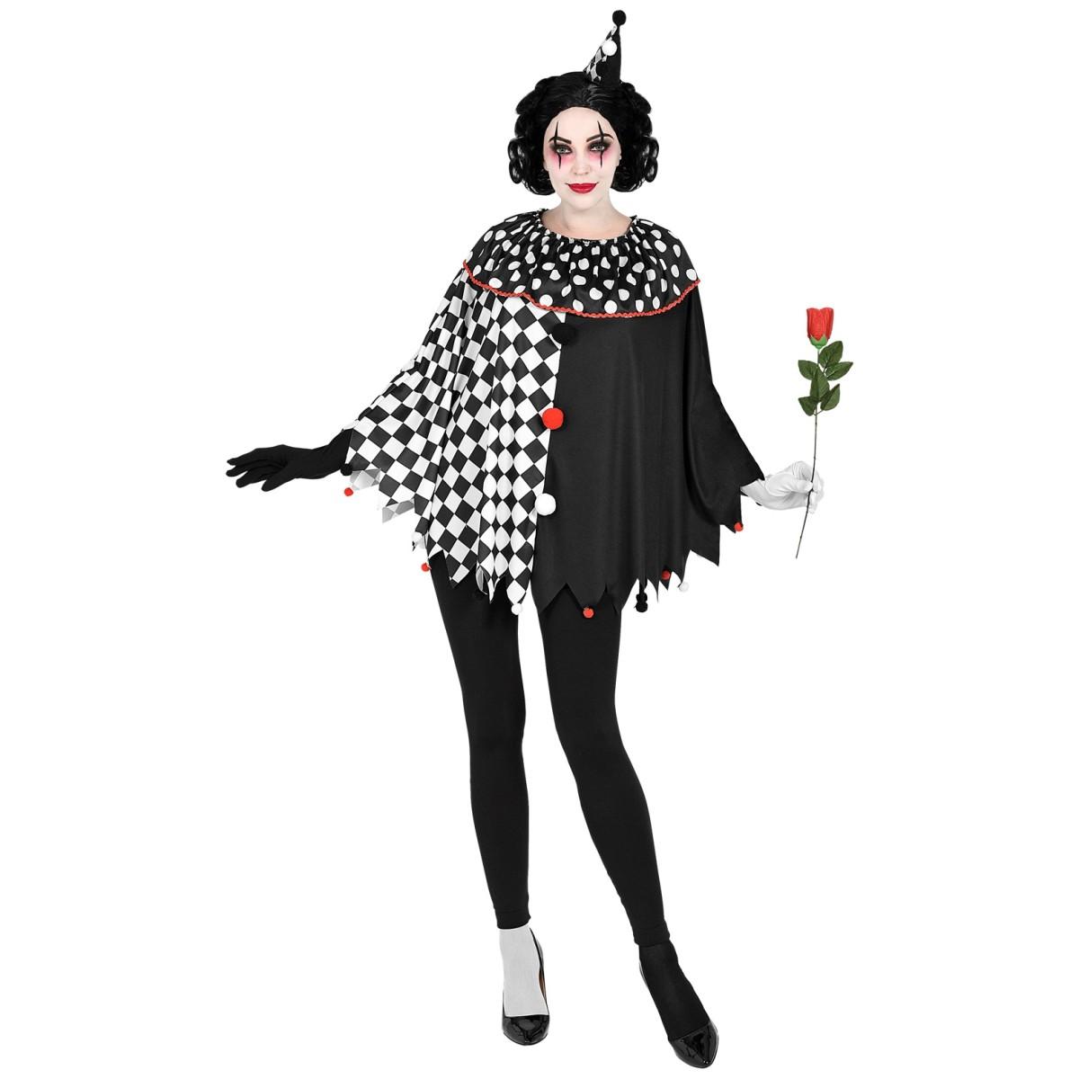 Poncho Arlecchino Bianco e Nero |Unisex_D1_02120