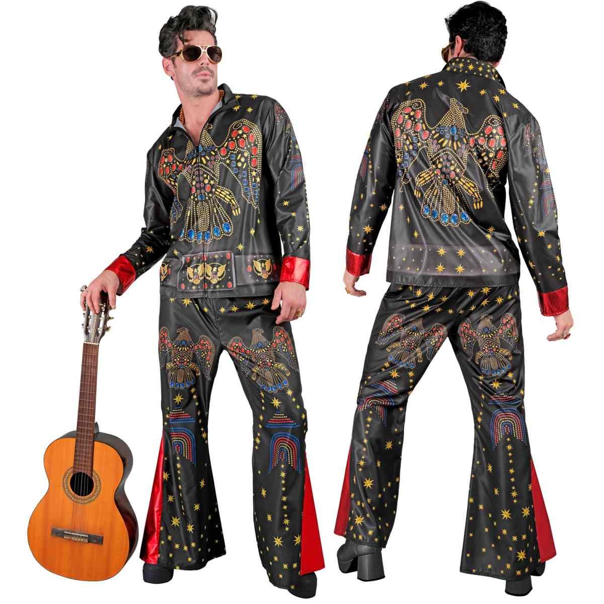 Costume Elvis Rock Star Nero Fast |Uomo_D1_02218