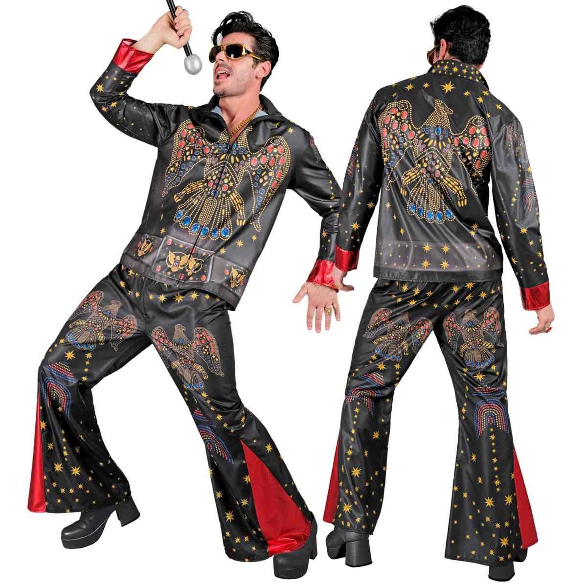 Costume Elvis Rock Star Nero Fast |Uomo_D1_02218