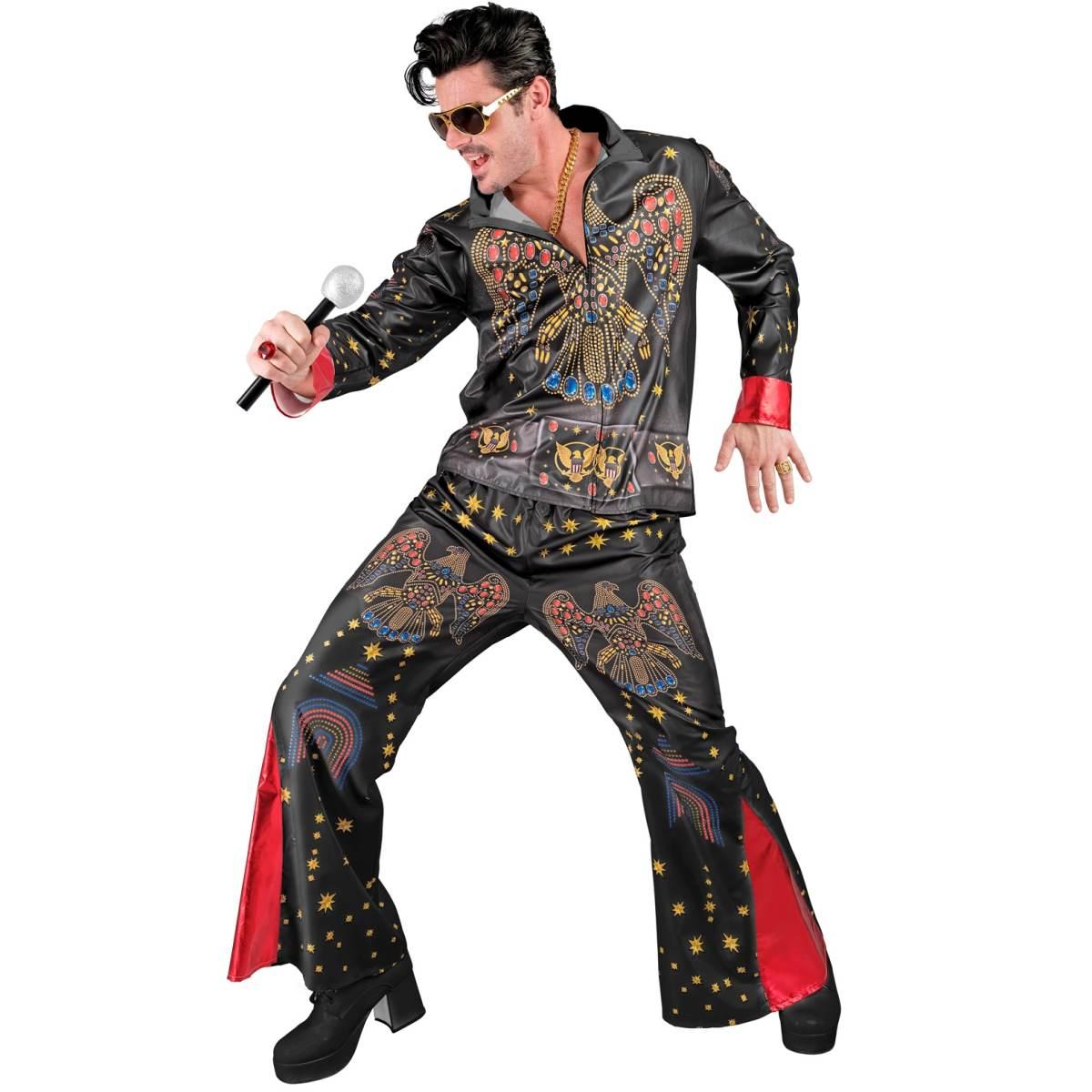 Costume Elvis Rock Star Nero Fast |Uomo_D1_02218
