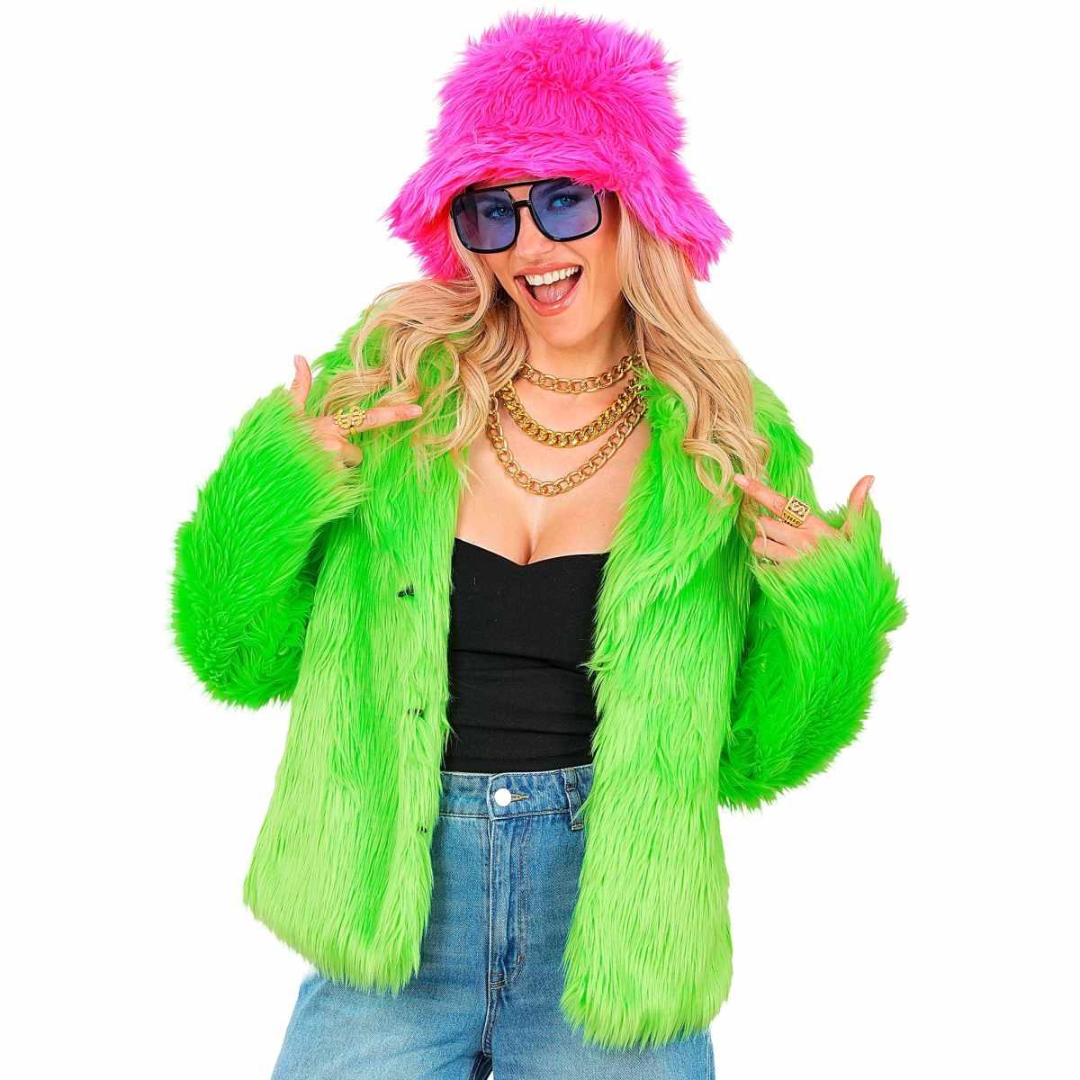 Giacca Disco Pelosa Verde Fluo |Donna_TN_09920