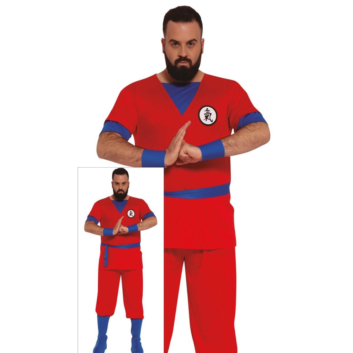 Costume Lottatore Karate Ninja Rosso |Uomo B4_01165