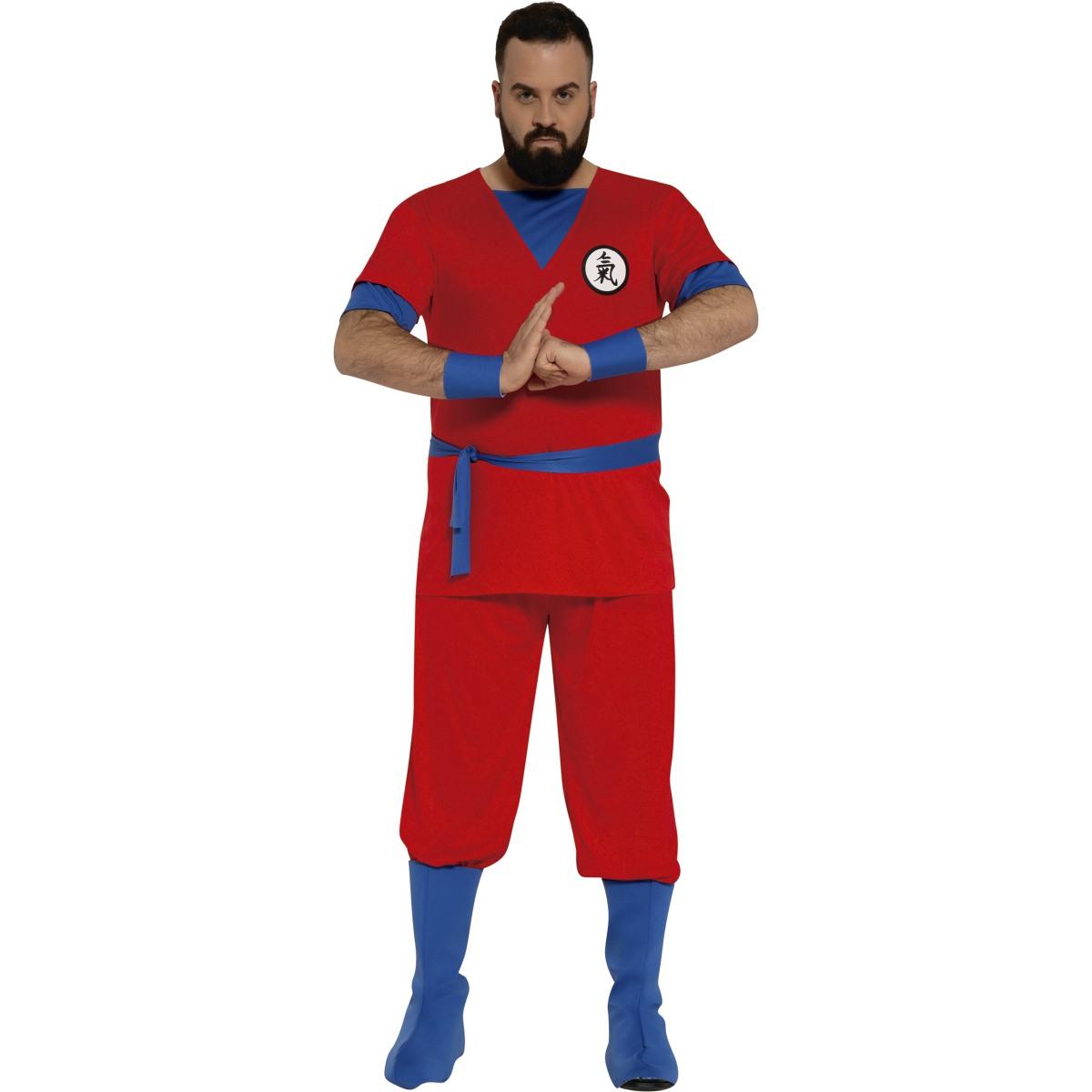 Costume Lottatore Karate Ninja Rosso |Uomo B4_01165